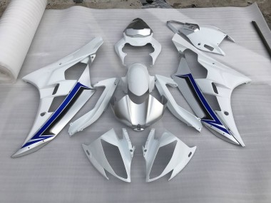 2006-2007 Silver and Blue Yamaha R6 Motorcycle Fairing