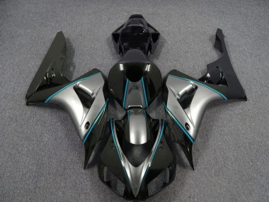 2006-2007 Silver with Blue Pin Stripe Honda CBR1000RR Motorcycle Fairing
