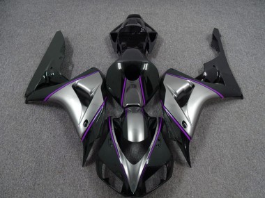 2006-2007 Silver with Dark Purple Pin Stripe Honda CBR1000RR Motorcycle Fairing