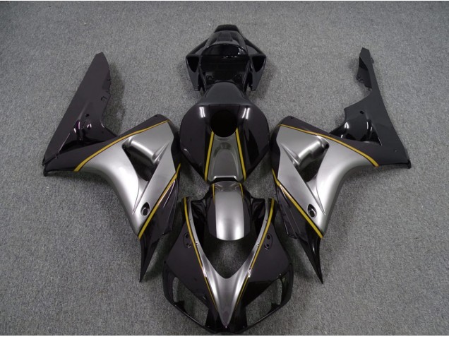 2006-2007 Silver with Yellow Pin Stripe Honda CBR1000RR Motorcycle Fairing