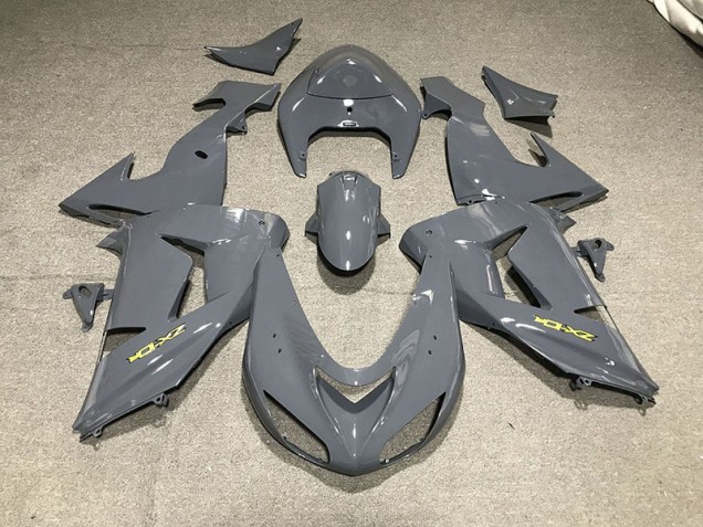 2006-2007 Smooth Grey & Yellow Kawasaki ZX10R Motorcycle Fairing 2006-2007 Smooth Grey & Yellow Kawasaki ZX10R Motorcycle Fairing