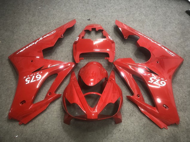 2006-2008 Red with White Decals Triumph Daytona 675 Motorcycle Fairing 2006-2008 Red with White Decals Triumph Daytona 675 Motorcycle Fairing