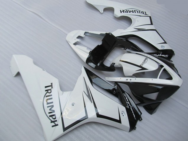 2006-2008 White Silver and Black Triumph Daytona 675 Motorcycle Fairing 2006-2008 White Silver and Black Triumph Daytona 675 Motorcycle Fairing