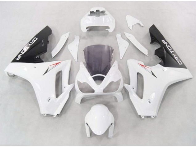 2006-2008 White w Black lowers Triumph Daytona 675 Motorcycle Fairing 2006-2008 White w Black lowers Triumph Daytona 675 Motorcycle Fairing