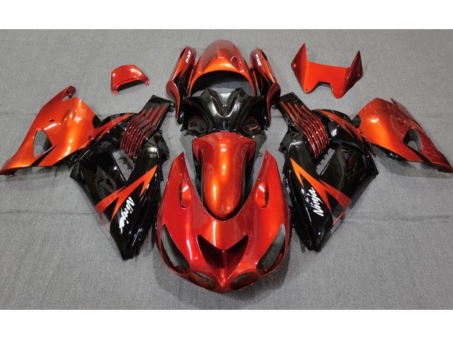 2006-2011 Burnt Orange Black Kawasaki ZX14R Motorcycle Fairing 2006-2011 Burnt Orange Black Kawasaki ZX14R Motorcycle Fairing