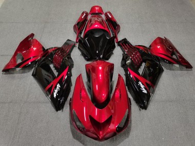 2006-2011 Fire Red and Black Kawasaki ZX14R Motorcycle Fairing