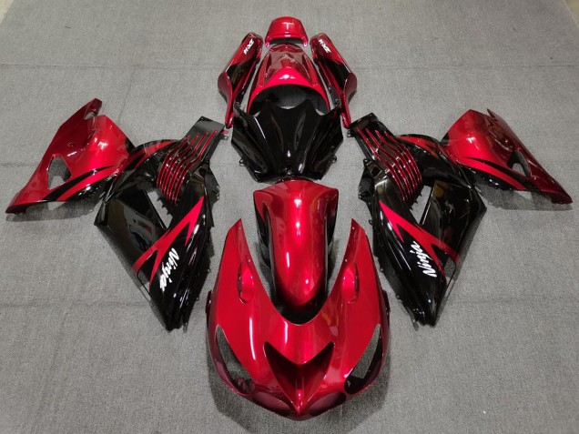 2006-2011 Fire Red and Black Kawasaki ZX14R Motorcycle Fairing 2006-2011 Fire Red and Black Kawasaki ZX14R Motorcycle Fairing