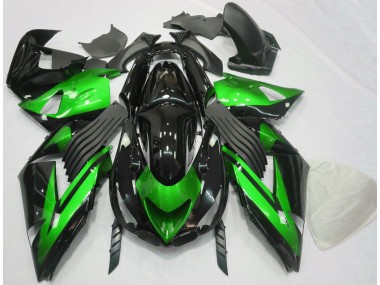 2006-2011 Gloss Green and Black Plain Kawasaki ZX14R Motorcycle Fairing