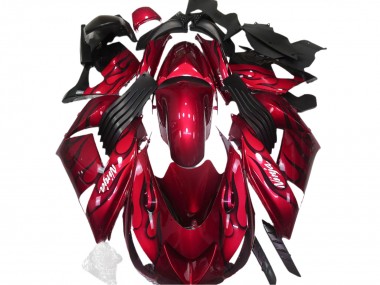 2006-2011 Gloss Red & Flame Kawasaki ZX14R Motorcycle Fairing
