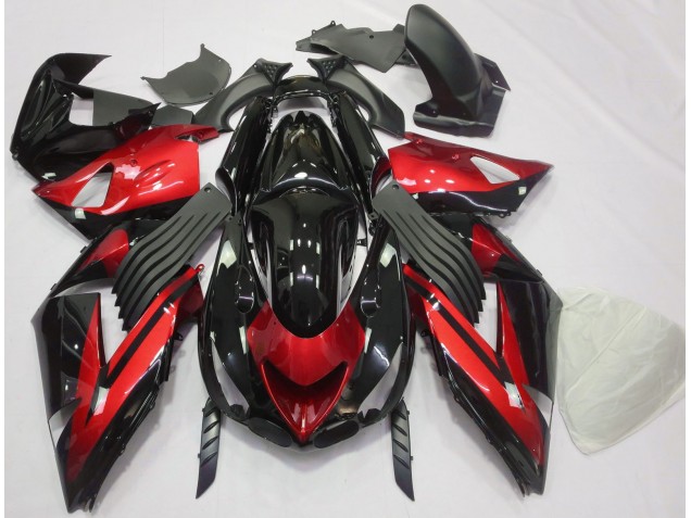 2006-2011 Gloss Red and Black Plain Kawasaki ZX14R Motorcycle Fairing 2006-2011 Gloss Red and Black Plain Kawasaki ZX14R Motorcycle Fairing