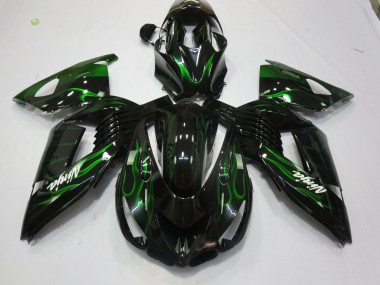 2006-2011 Green Flame Kawasaki ZX14R Motorcycle Fairing