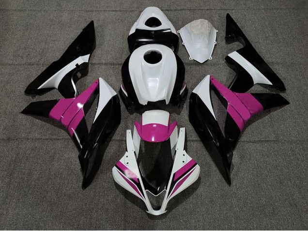 2007-2008 Black White and Pink Honda CBR600RR Motorcycle Fairing