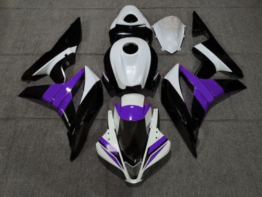 2007-2008 Black White and Purple Honda CBR600RR Motorcycle Fairing