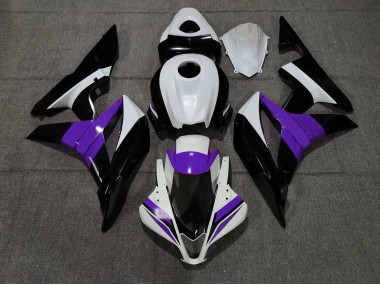 2007-2008 Black White and Purple Honda CBR600RR Motorcycle Fairing
