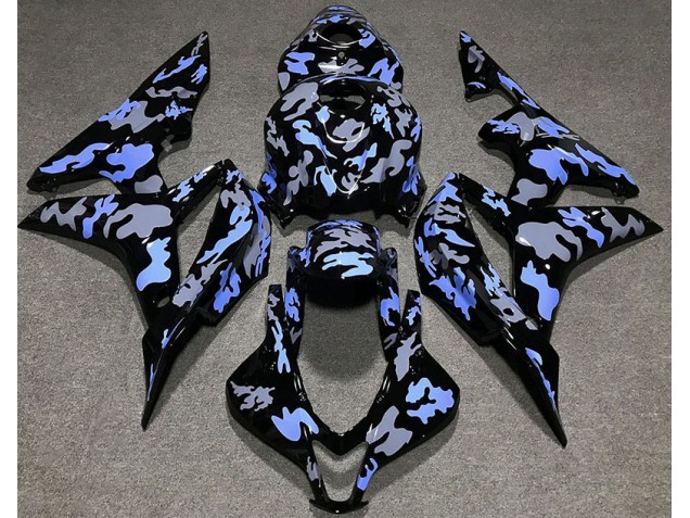 2007-2008 Blue and Grey Camouflage Honda CBR600RR Motorcycle Fairing