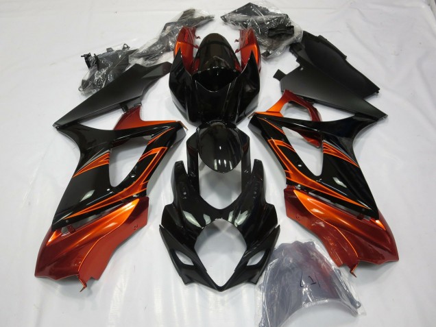 2007-2008 Burnt Orange and Black Suzuki GSXR 1000 Motorcycle Fairing 2007-2008 Burnt Orange and Black Suzuki GSXR 1000 Motorcycle Fairing