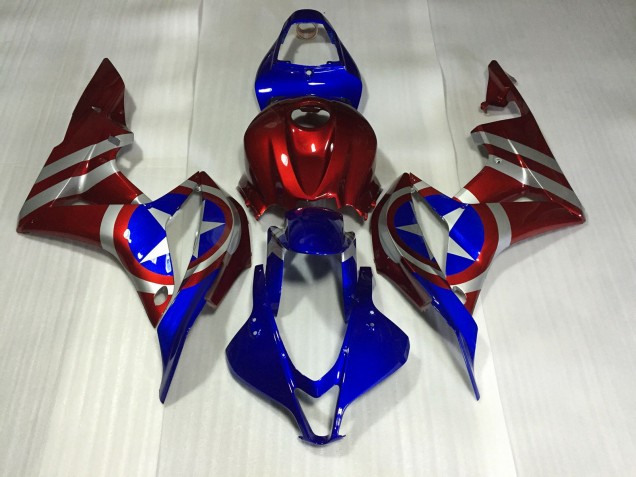 2007-2008 Captain America Honda CBR600RR Motorcycle Fairing 2007-2008 Captain America Honda CBR600RR Motorcycle Fairing