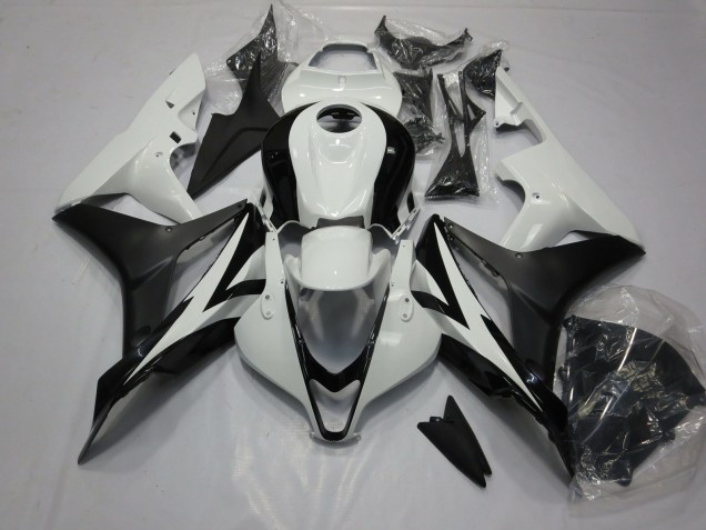 2007-2008 Clean Black and White Honda CBR600RR Motorcycle Fairing 2007-2008 Clean Black and White Honda CBR600RR Motorcycle Fairing