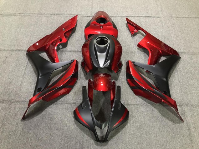 2007-2008 Deep Red and Matte Black Honda CBR600RR Motorcycle Fairing 2007-2008 Deep Red and Matte Black Honda CBR600RR Motorcycle Fairing