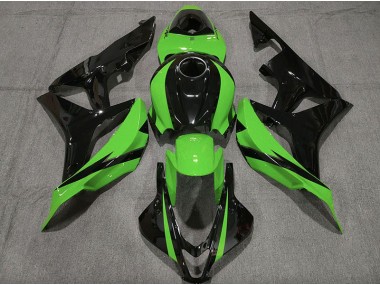 2007-2008 Gloss Black & Green Honda CBR600RR Motorcycle Fairing