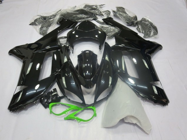2007-2008 Gloss Black Green Kawasaki ZX6R Motorcycle Fairing 2007-2008 Gloss Black Green Kawasaki ZX6R Motorcycle Fairing