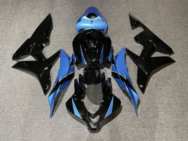 2007-2008 Gloss Black & Light Blue Honda CBR600RR Motorcycle Fairing