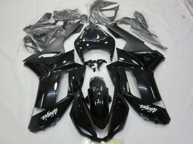 2007-2008 Gloss Black White decal Kawasaki ZX6R Motorcycle Fairing 2007-2008 Gloss Black White decal Kawasaki ZX6R Motorcycle Fairing