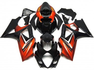 2007-2008 Gloss Black and Bronze Gold Suzuki GSXR 1000 Motorcycle Fairing