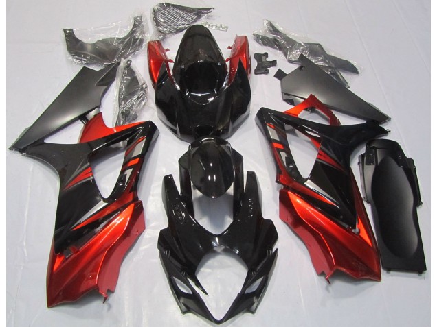 2007-2008 Gloss Black and Red Suzuki GSXR 1000 Motorcycle Fairing 2007-2008 Gloss Black and Red Suzuki GSXR 1000 Motorcycle Fairing