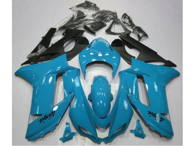 2007-2008 Gloss Light Blue Kawasaki ZX6R Motorcycle Fairing