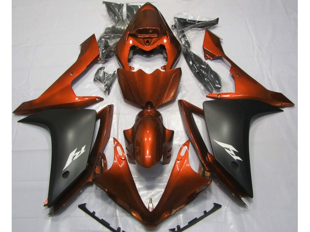 2007-2008 Gloss Orange and Black Yamaha R1 Motorcycle Fairing 2007-2008 Gloss Orange and Black Yamaha R1 Motorcycle Fairing