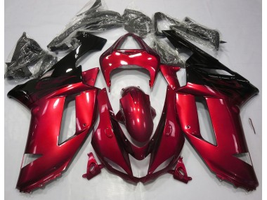 2007-2008 Gloss Red & Black Kawasaki ZX6R Motorcycle Fairing