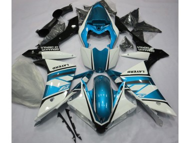 2007-2008 Gloss White and Light Blue Yamaha R1 Motorcycle Fairing