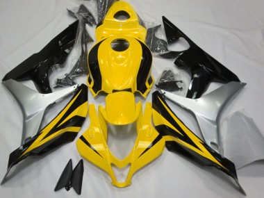 2007-2008 Gloss Yellow Silver and Black Honda CBR600RR Motorcycle Fairing