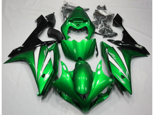 2007-2008 Green White and Black Yamaha R1 Motorcycle Fairing 2007-2008 Green White and Black Yamaha R1 Motorcycle Fairing