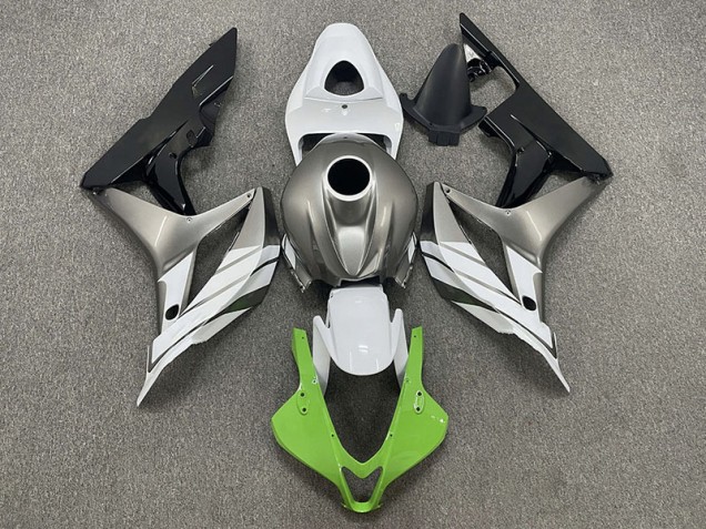 2007-2008 Green White and Grey Honda CBR600RR Motorcycle Fairing