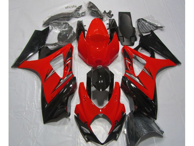 2007-2008 Lava Red and Black Suzuki GSXR 1000 Motorcycle Fairing