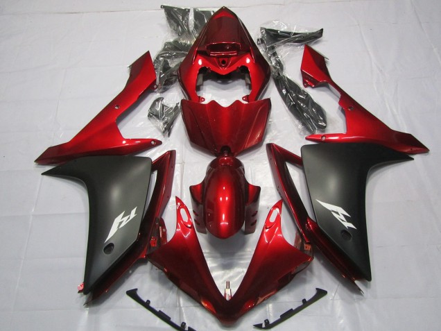 2007-2008 Maroon and Matte Yamaha R1 Motorcycle Fairing