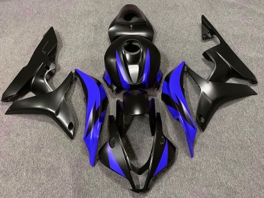 2007-2008 Matte Black & Blue Design Honda CBR600RR Motorcycle Fairing