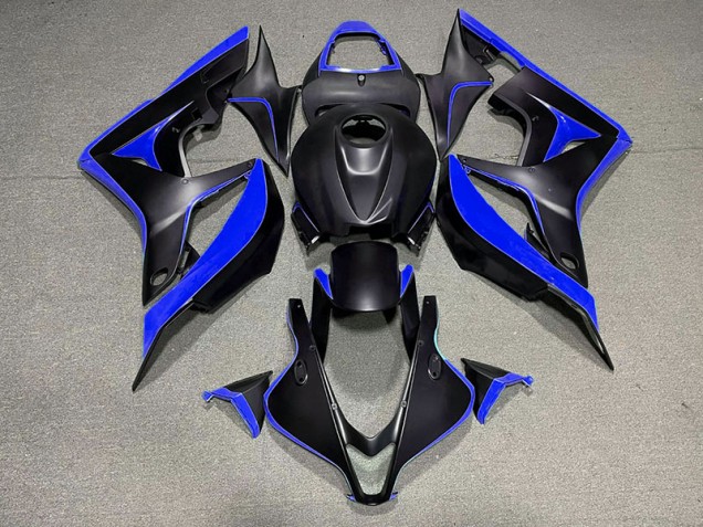2007-2008 Matte Black & Blue Honda CBR600RR Motorcycle Fairing
