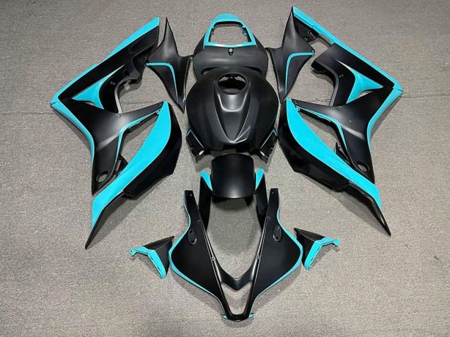 2007-2008 Matte Black & Cyan Honda CBR600RR Motorcycle Fairing