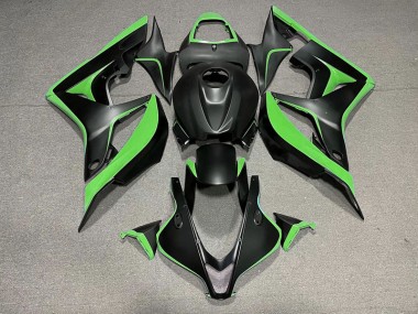 2007-2008 Matte Black & Green Honda CBR600RR Motorcycle Fairing