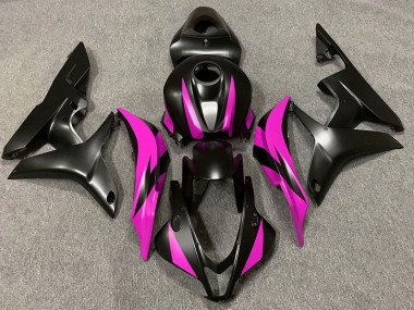 2007-2008 Matte Black & Pink Design Honda CBR600RR Motorcycle Fairing