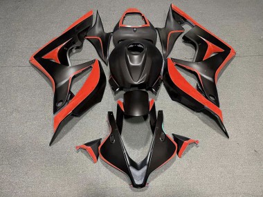 2007-2008 Matte Black & Red Honda CBR600RR Motorcycle Fairing