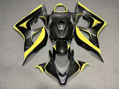 2007-2008 Matte Black & Yellow Honda CBR600RR Motorcycle Fairing
