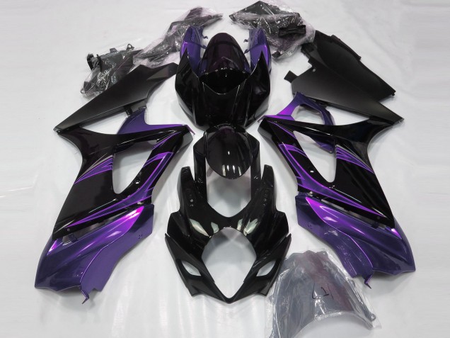 2007-2008 Mood Purple and Gloss Black Suzuki GSXR 1000 Motorcycle Fairing