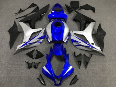 2007-2008 OEM Style Blue and Silver Honda CBR600RR Motorcycle Fairing