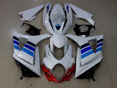 2007-2008 OEM Style Blue and White Suzuki GSXR 1000 Motorcycle Fairing