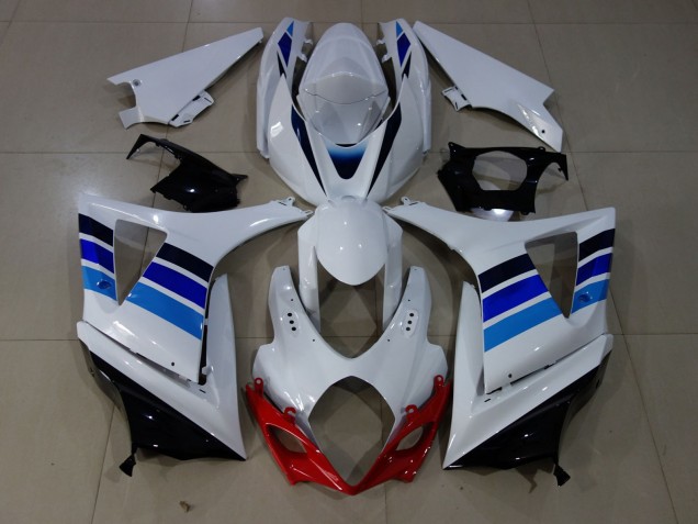 2007-2008 OEM Style Blue and White Suzuki GSXR 1000 Motorcycle Fairing