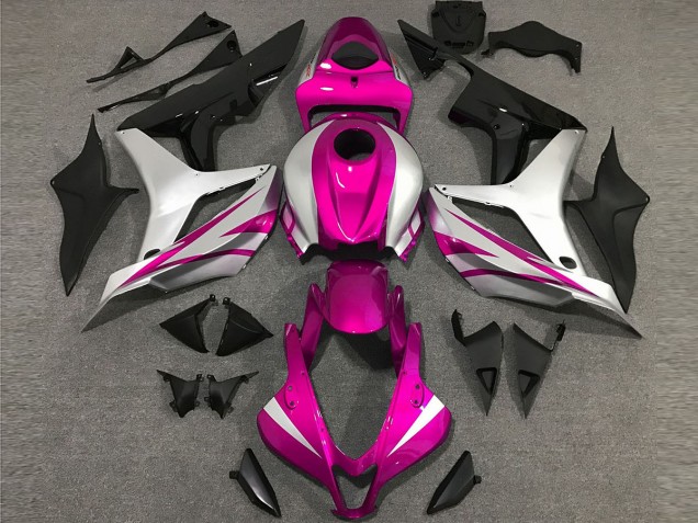 2007-2008 Pink and Silver OEM Style Honda CBR600RR Motorcycle Fairing